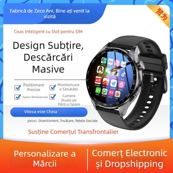 Ceas inteligent cu slot SIM, Android OS, poziționare GPS, monitorizare a sănătății, ecran AMOLED