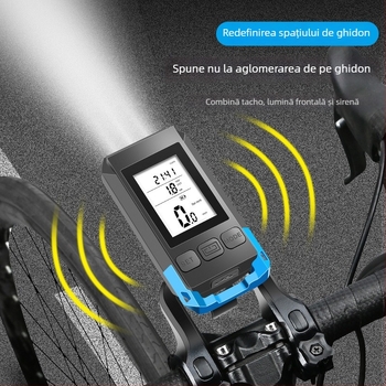 Fujizhe odometrul fără fir pentru bicicletă cu claxon și far frontal – echipament multifuncțional