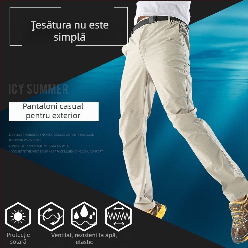 Pantaloni sport universali, uscați rapid, ușori, respirabili, poliester/elastan, pentru vară și primăvară, pentru alergare, ciclism și drumeții