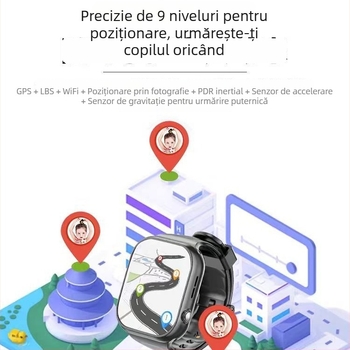Ceas inteligent GPS pentru copii și adolescenți cu slot SIM, apeluri Bluetooth și urmărire a locației – rezistent la apă, încărcare fără fir
