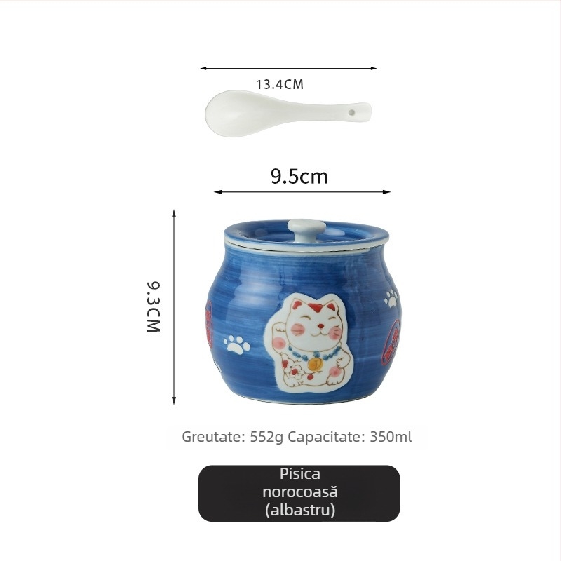 Recipient ceramic pentru ulei și condimente, stil Japonez, brand Golden Chef Lang Shi, logo imprimat, calitate de primă clasă