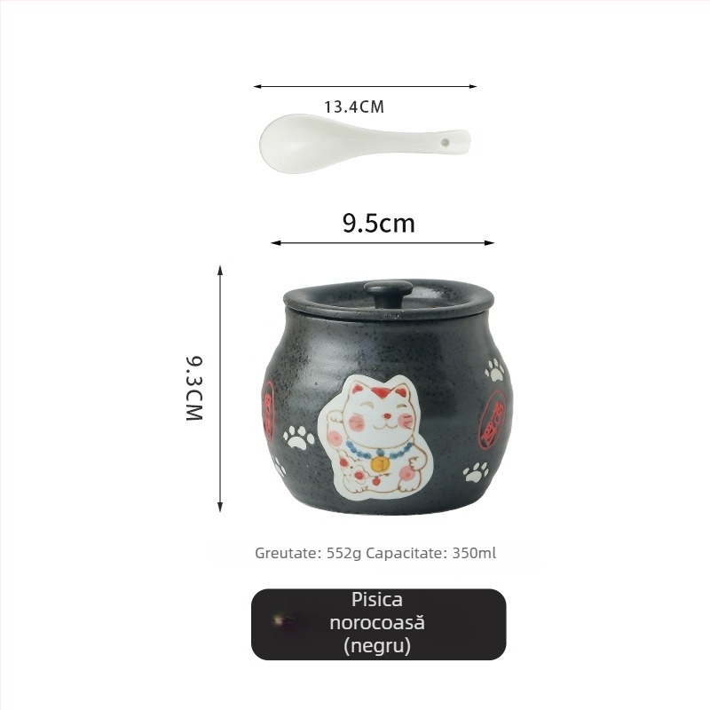 Recipient ceramic pentru ulei și condimente, stil Japonez, brand Golden Chef Lang Shi, logo imprimat, calitate de primă clasă