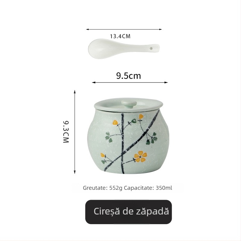 Recipient ceramic pentru ulei și condimente, stil Japonez, brand Golden Chef Lang Shi, logo imprimat, calitate de primă clasă