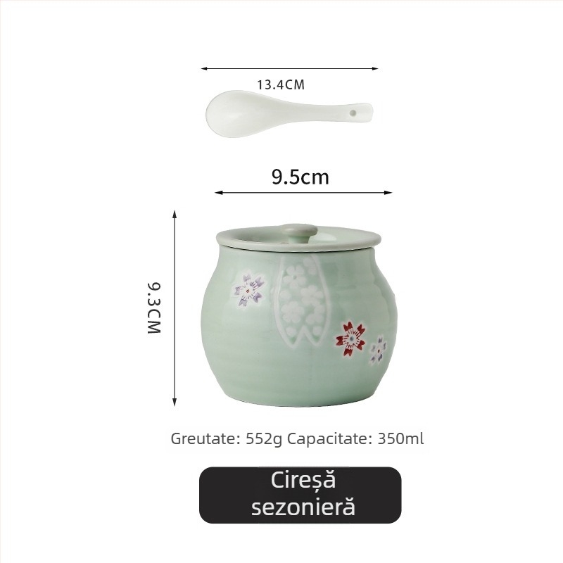 Recipient ceramic pentru ulei și condimente, stil Japonez, brand Golden Chef Lang Shi, logo imprimat, calitate de primă clasă