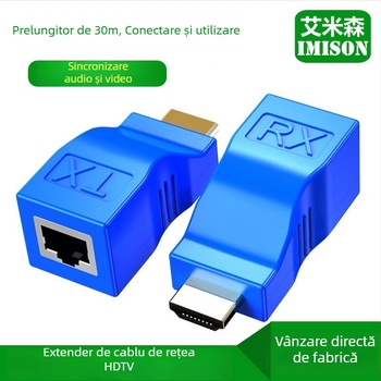 Extender HDMI peste RJ45, 30 m, 1080p, transmisie HDMI către RJ45, model IMX413
