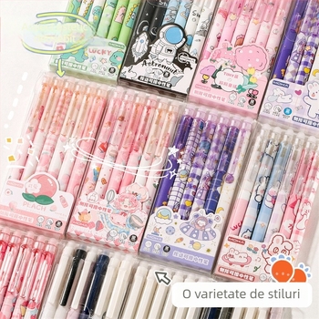 Pix șters cu design desen animat, mecanism de apăsare, carcasă din plastic, vârf ST, cap ST, ambalaj în cutie