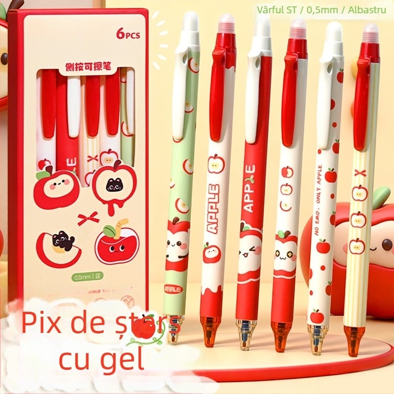 Pix șters cu design desen animat, mecanism de apăsare, carcasă din plastic, vârf ST, cap ST, ambalaj în cutie