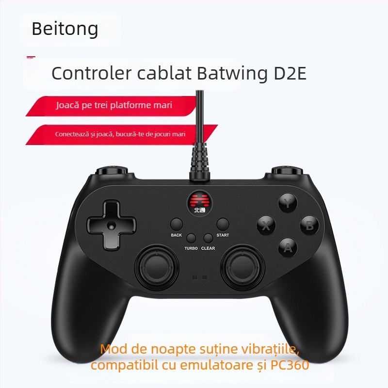 Controler de joc Beitong BTP-BD2E USB, cablat pentru PC, cu vibrație, nivel entuziast