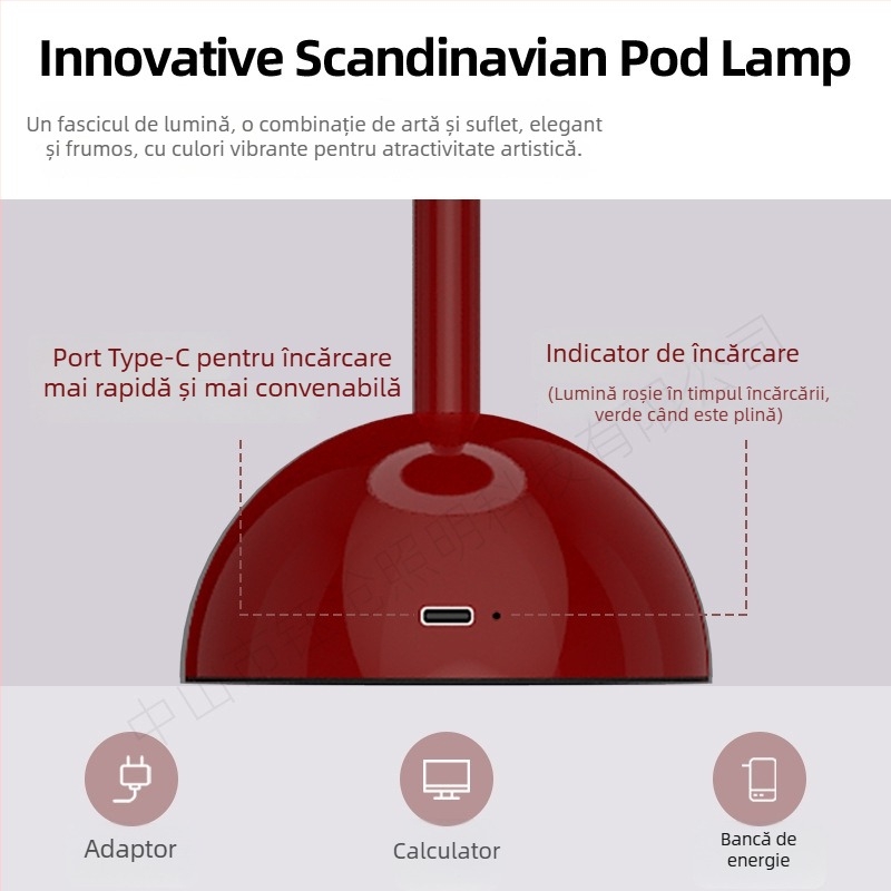 Pereche de lămpi LED pentru noptieră, design metalic retro, control tactil, 5V 3W, model Yczm-017, iluminare ambientală de noapte