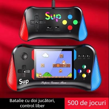 X7m Consolă de jocuri portabilă nostalgic cu 500 de jocuri încorporate, conectare la TV, controale duale, 4GB memorie