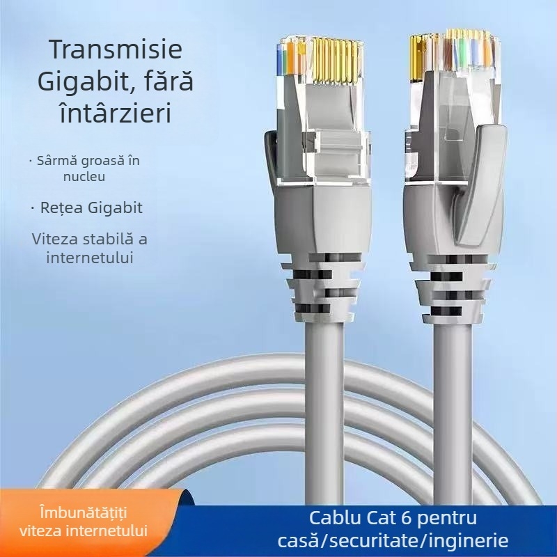 Cablu Ethernet Cat6 Gigabit, exterior, pentru uz casnic, router și monitorizare
