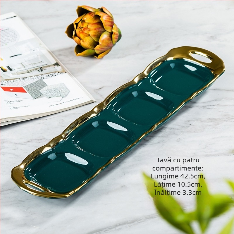 Set ceramic pentru condimente – recipient pentru ulei, recipient pentru sare, sticluță de oțet; stil lux ușor; origine China continentală