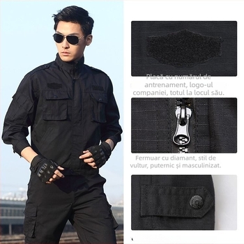 Îmbrăcăminte de antrenament pentru primăvară și toamnă, unisex, din amestec de bumbac, respirabilă și rezistentă la uzură