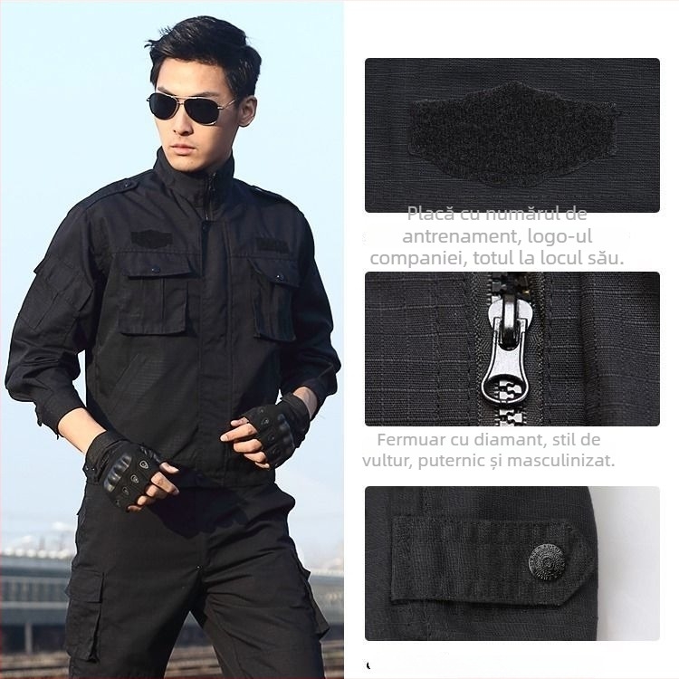 Îmbrăcăminte de antrenament pentru primăvară și toamnă, unisex, din amestec de bumbac, respirabilă și rezistentă la uzură