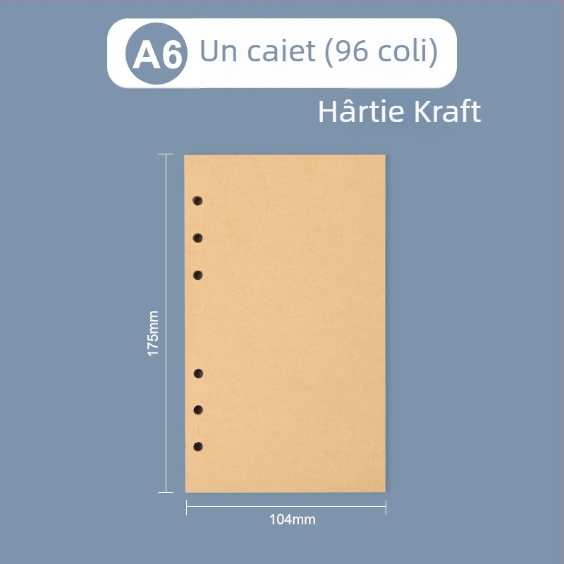 Nucleu interior loose-leaf pentru caiet: pagini cu grilă și linii Cornell, 6 sau 9 găuri, 100/96 foi, logo tipărit, personalizare disponibilă