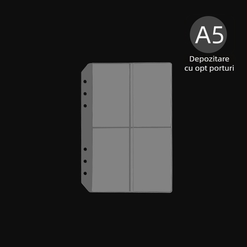 Nucleu interior loose-leaf pentru caiet: pagini cu grilă și linii Cornell, 6 sau 9 găuri, 100/96 foi, logo tipărit, personalizare disponibilă