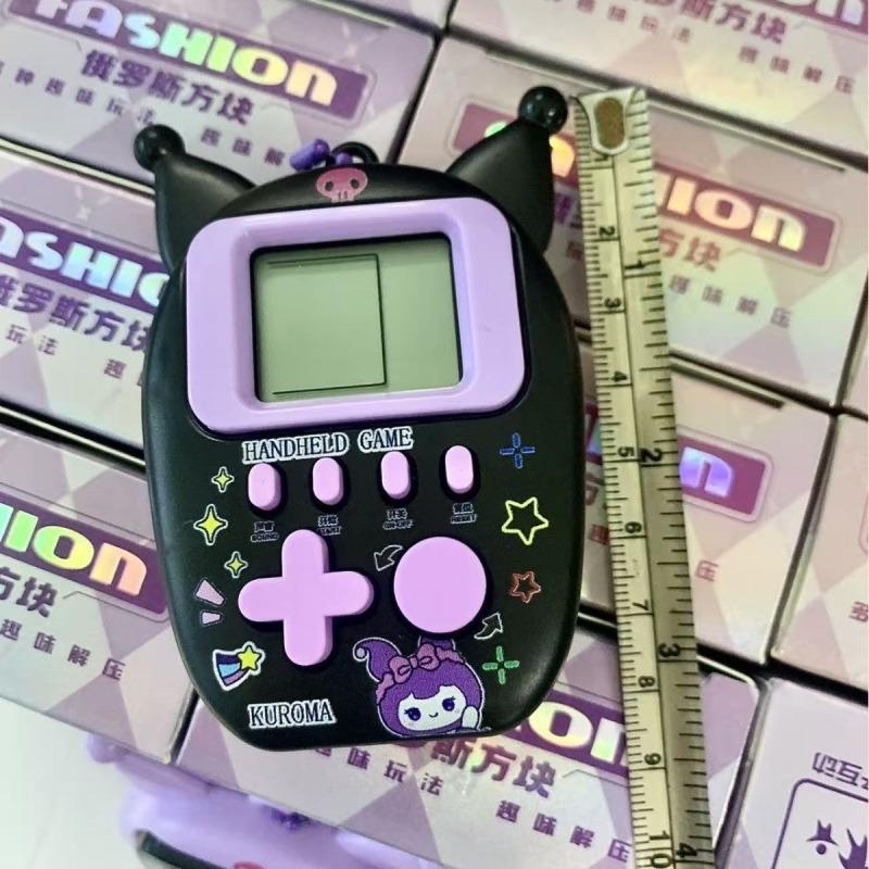 Consolă portabilă de jocuri cu Tetris - stil nostalgic retro, breloc pentru chei, alimentare cu baterii, pentru un singur jucător