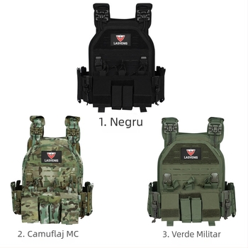 8008 Vestă Tactică Multifuncțională cu Eliberare Rapidă din Un Singur Click, Sistem MOLLE, Impermeabilă și Rezistentă la Uzură, Model Camuflaj pentru Antrenamente în Aer Liber