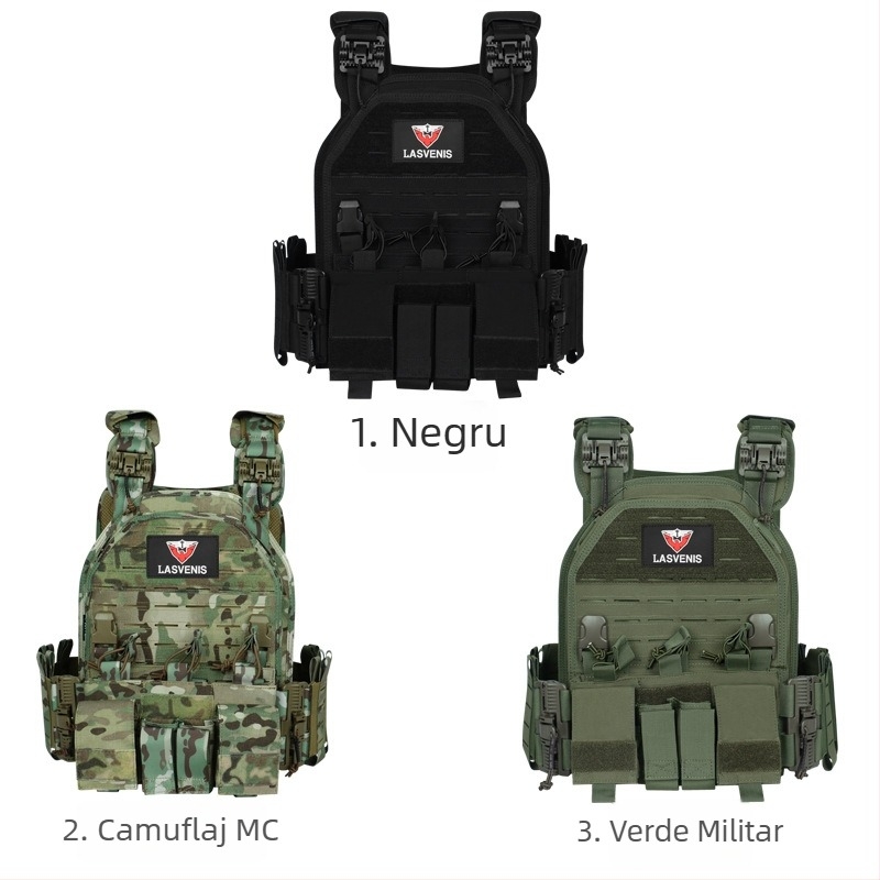 8008 Vestă Tactică Multifuncțională cu Eliberare Rapidă din Un Singur Click, Sistem MOLLE, Impermeabilă și Rezistentă la Uzură, Model Camuflaj pentru Antrenamente în Aer Liber