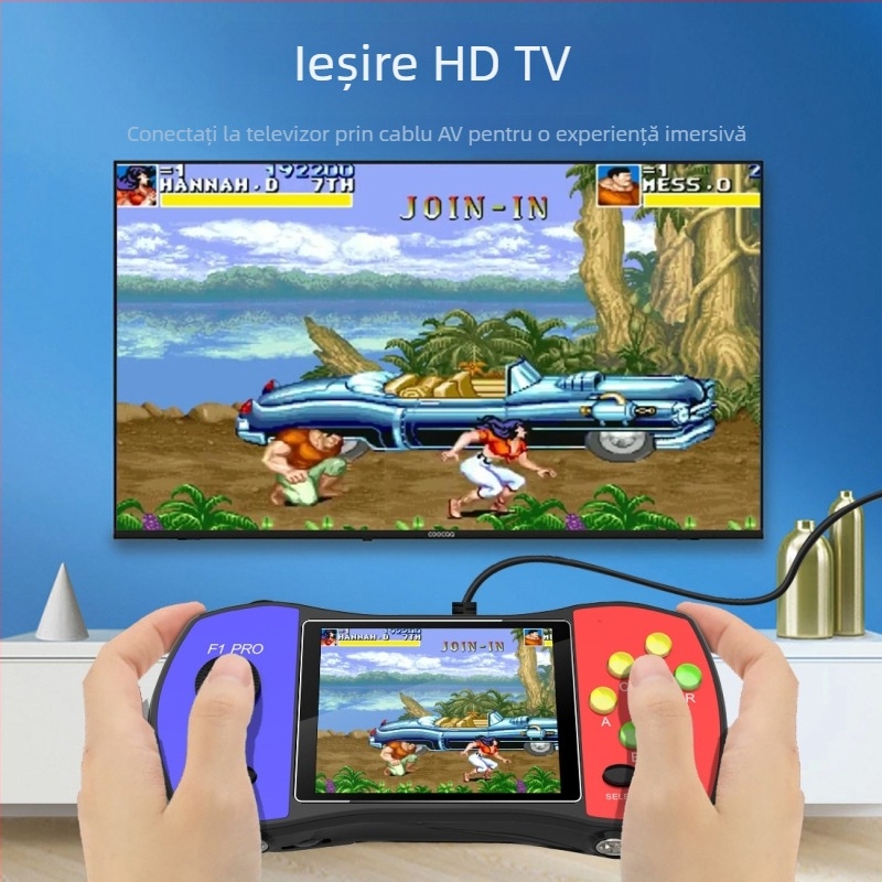 Consolă portabilă de curse cu jocuri RPG, OS în 16 biți, 256MB memorie, interfață USB, conectare la TV