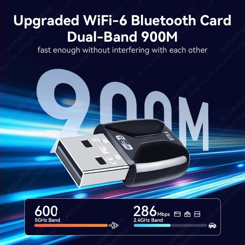 AX920 USB WiFi 6 fără driver, adaptor dual-band 2,4/5 GHz cu Bluetooth 5.4 (2 în 1)