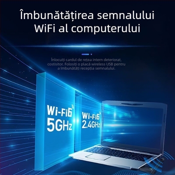 Cardă de rețea USB wireless - Driver-free și WiFi 6; compatibil Gigabit Ethernet (10/100/1000 Mbps, USB, Ethernet)