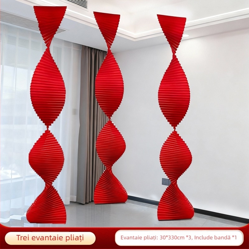 Decor de fundal cu felinare din hârtie – decor festiv pentru Festivalul Primăverii, accesorii pentru aranjarea scenei Laiyue (Model ZH979-75ZS-DL)