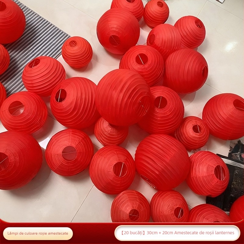 Decor de fundal cu felinare din hârtie – decor festiv pentru Festivalul Primăverii, accesorii pentru aranjarea scenei Laiyue (Model ZH979-75ZS-DL)