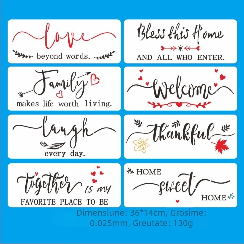 DIY șablon pentru pictură pentru copii din PET: forme geometrice, litere engleze și mandala