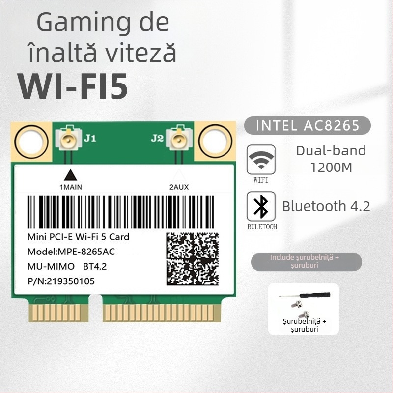 AC8265 cardă wireless mini PCIe dual-band 1200 Mbps (802.11ac)