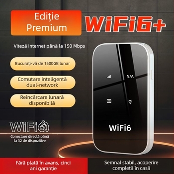 Router portabil WiFi 6 cu USB 2.0, firewall, FCC Class B, până la 300 Mbps