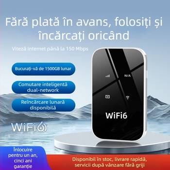 Router portabil WiFi 6 cu USB 2.0, firewall, FCC Class B, până la 300 Mbps