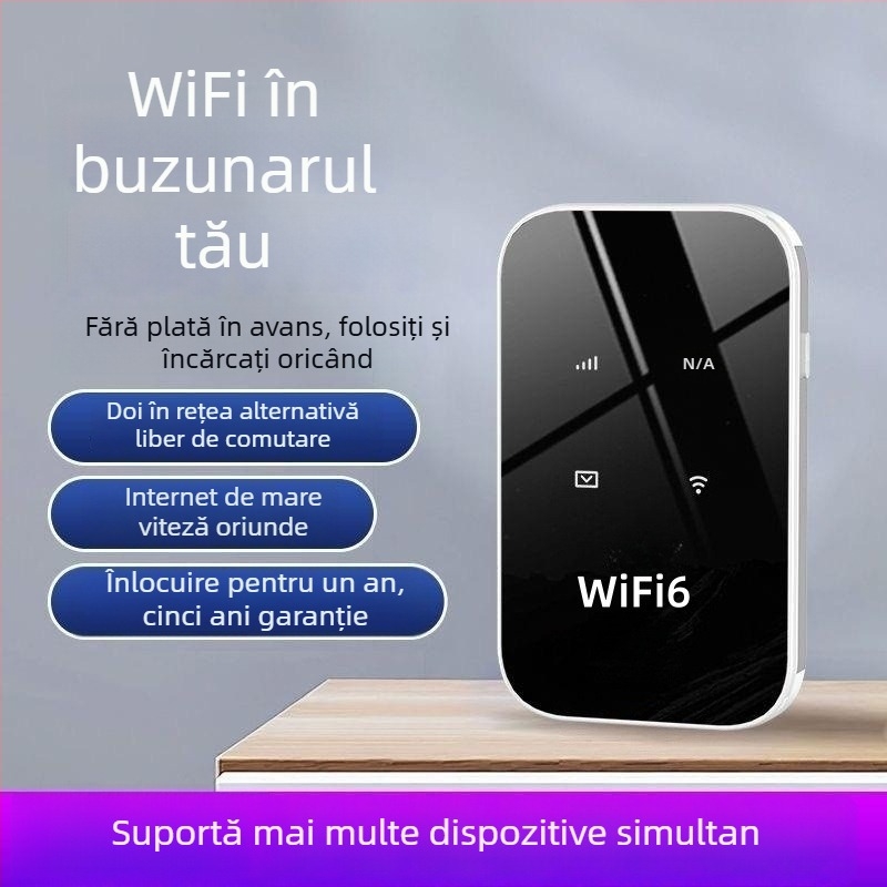Router portabil WiFi 6 cu USB 2.0, firewall, FCC Class B, până la 300 Mbps