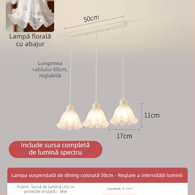 Candelabru franțuzesc stil vintage cu sticlă cristal mat floral, LED, cadru din fier, certificat SGS, tensiune ≤36V, acoperire 10–15 m²