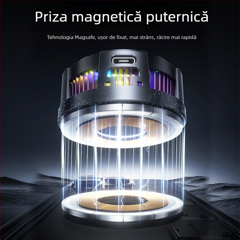 Luxurious SS06 Cooler pentru telefon cu clip magnetic pe spate, 15W, Type-C, ABS+aliaj de aluminiu-ceramică, 116 g, Afișaj digital