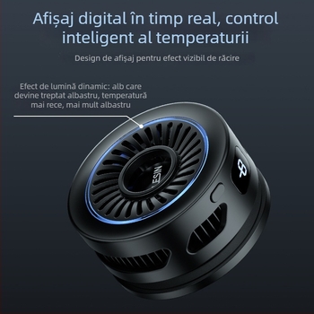 TELESIN radiator pentru telefon pentru live, răcire magnetică pe bază de semiconductori, răcire inteligentă, 27W, Type-C, ABS, 85 g