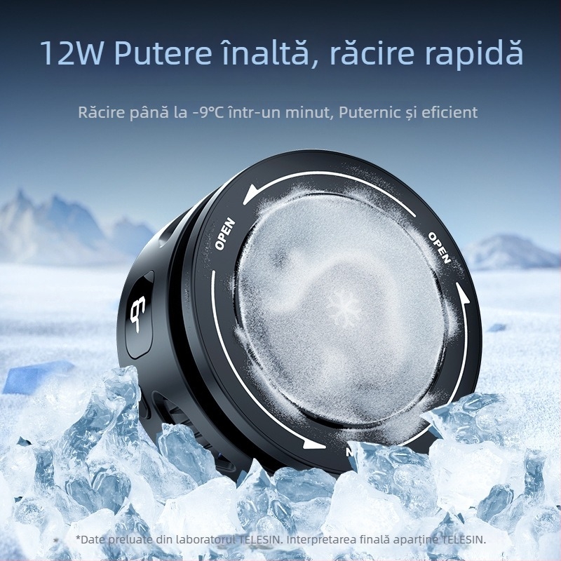 TELESIN radiator pentru telefon pentru live, răcire magnetică pe bază de semiconductori, răcire inteligentă, 27W, Type-C, ABS, 85 g