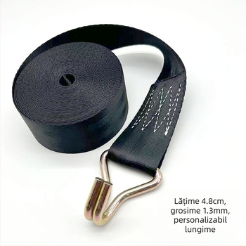 Curea de tensionare a centurii de siguranță auto – Poliester; Lungime personalizabilă; Sistem de tensionare manual; Rezistență 5 tone; Lățimea frânghiei 4,8 cm
