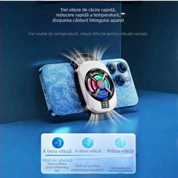 TL16 Cooler pentru telefon cu clips - Ultra-quiet, 15W, ABS, Type-C, 60g