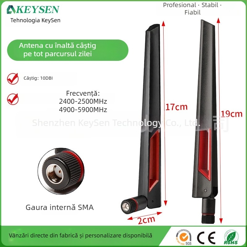 Antena ASUS WiFi 6 pentru router/Carte de rețea, bandă duală 2.4/5/5.8 GHz, câștig înalt