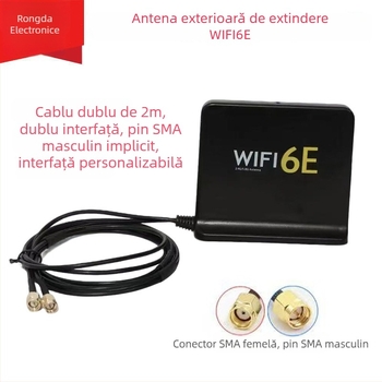 Antena externă WiFi 6E pentru desktop, conector SMA, câștig înalt, dual-band