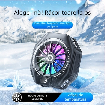 Placă de răcire pentru telefon cu USB, compatibilă cu telefoane de 4.7–7.5 inch, materiale ABS + porțelan înghețat + aliaj de aluminiu, poate încărca în timpul jocului