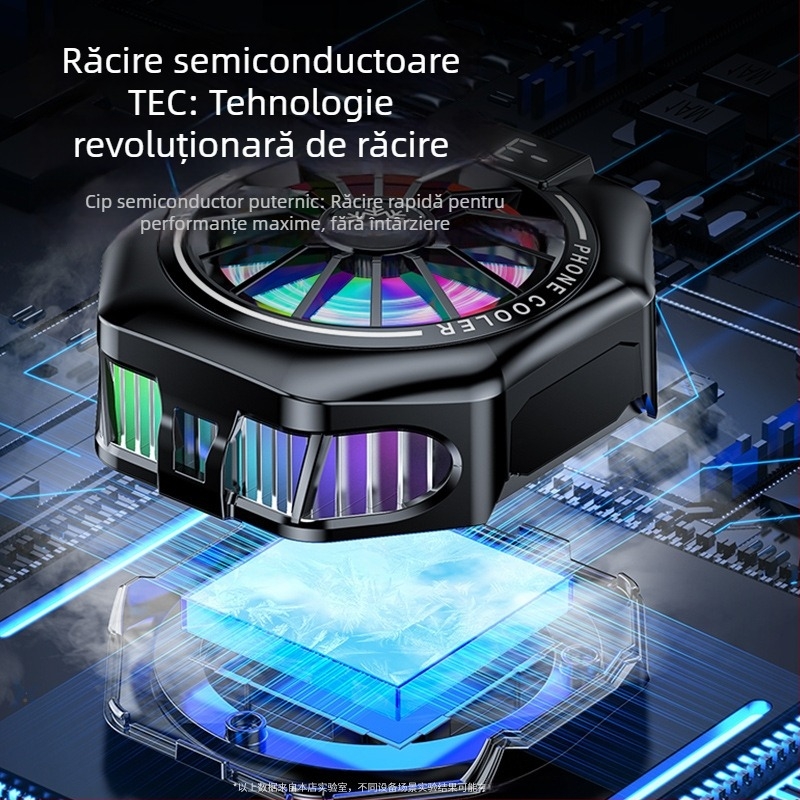 Placă de răcire pentru telefon cu USB, compatibilă cu telefoane de 4.7–7.5 inch, materiale ABS + porțelan înghețat + aliaj de aluminiu, poate încărca în timpul jocului