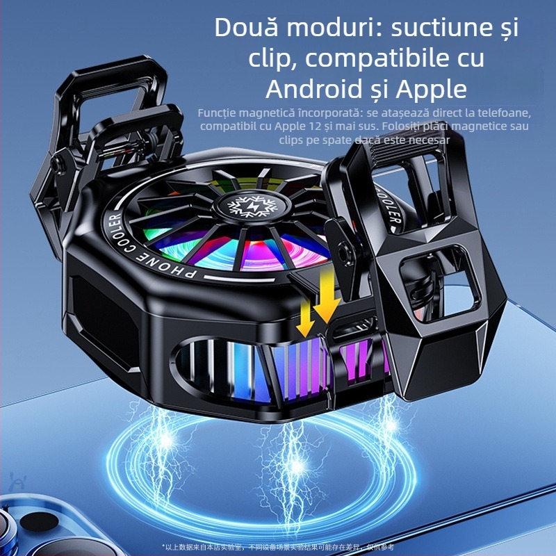 Placă de răcire pentru telefon cu USB, compatibilă cu telefoane de 4.7–7.5 inch, materiale ABS + porțelan înghețat + aliaj de aluminiu, poate încărca în timpul jocului