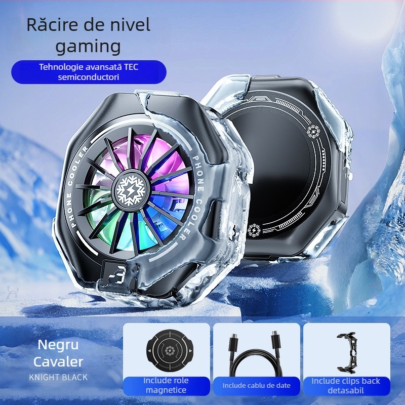Placă de răcire pentru telefon cu USB, compatibilă cu telefoane de 4.7–7.5 inch, materiale ABS + porțelan înghețat + aliaj de aluminiu, poate încărca în timpul jocului