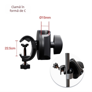 Create Win Chuck Clip de extindere pentru microfon – suport de podea tip cantilever cu braț rotativ și bară transversală universală pentru accesorii audio