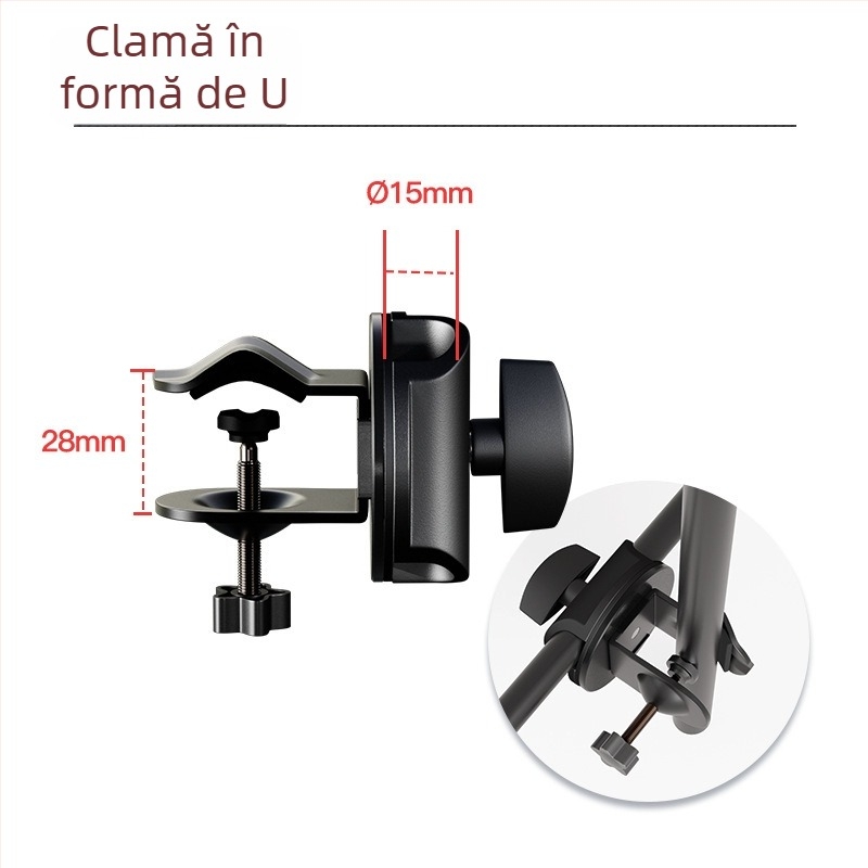Create Win Chuck Clip de extindere pentru microfon – suport de podea tip cantilever cu braț rotativ și bară transversală universală pentru accesorii audio