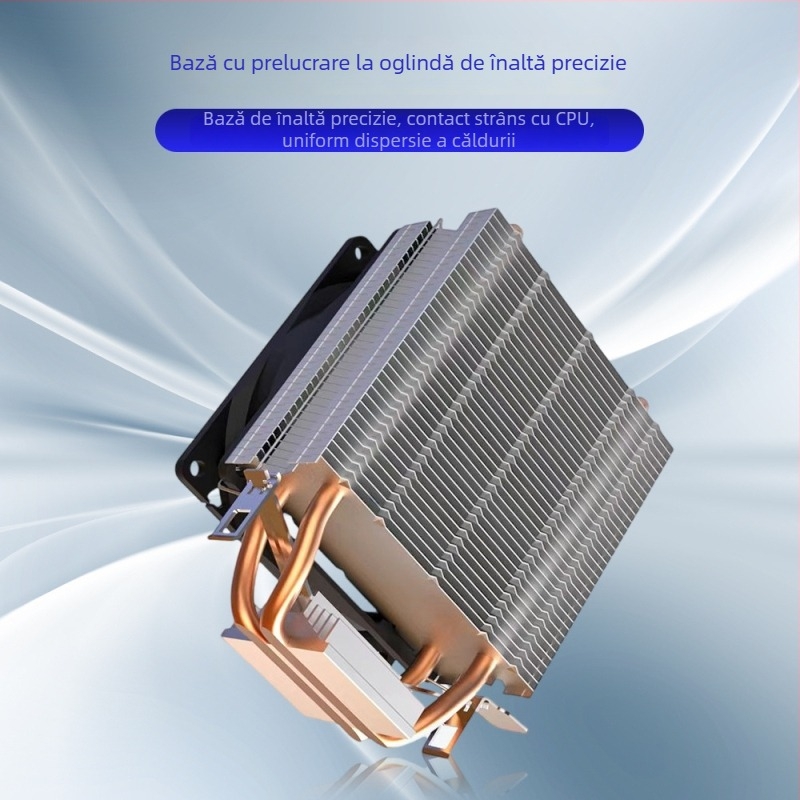 Cooler pentru procesor G200 cu 6 țevi de transfer termic, rulment hidraulic, 2000 rpm, zgomot 20 dB