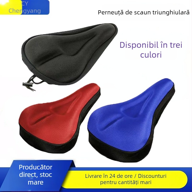 Chengyang husă pentru șa de bicicletă – burete moale, îngroșat, fără silicon, potrivire universală, model Triangle straight slot seat cushion, pentru biciclete de munte