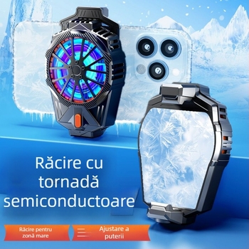 Feilibake X57 Răcitor pentru telefon — conexiune Type-C, ventilator de 45 mm, material ABS + aliaj de aluminiu, compatibil cu iPhone și Android, controlul temperaturii în 3 trepte